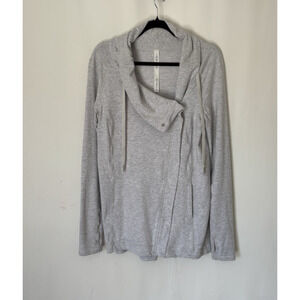 Lululemon Sweatshirt 6 Womens Full Zip Mock Neck Gray Pockets